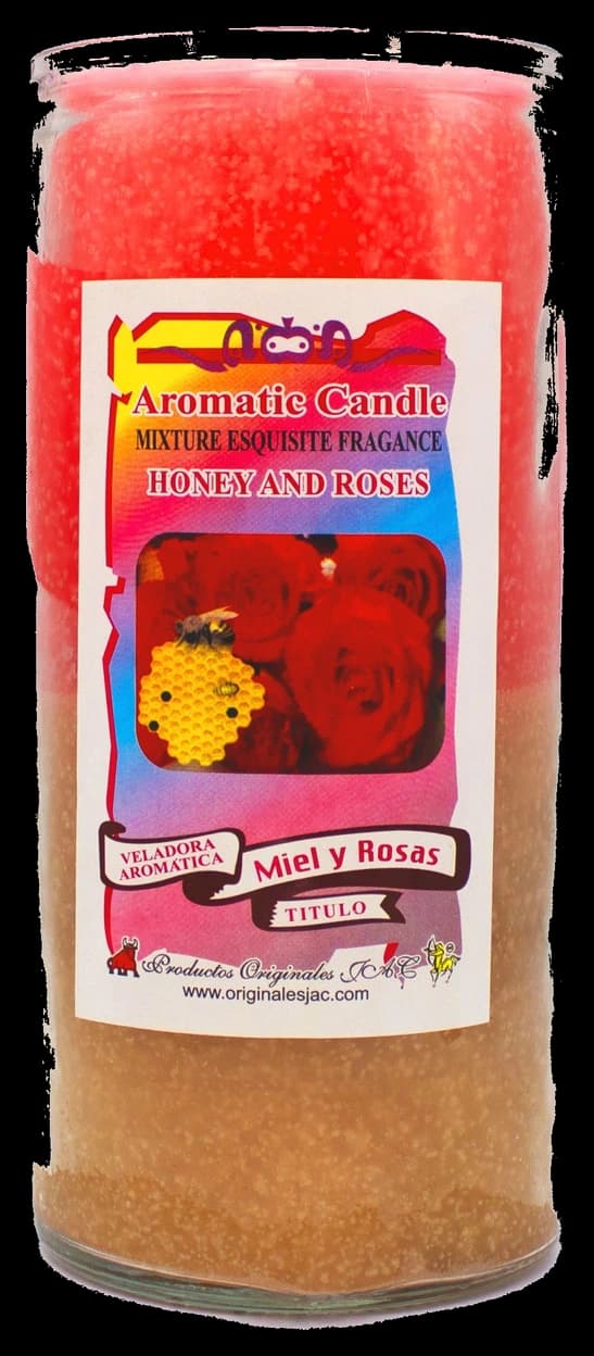 Veladora MIEL Y ROSAS - Veladora Título - Jumbo